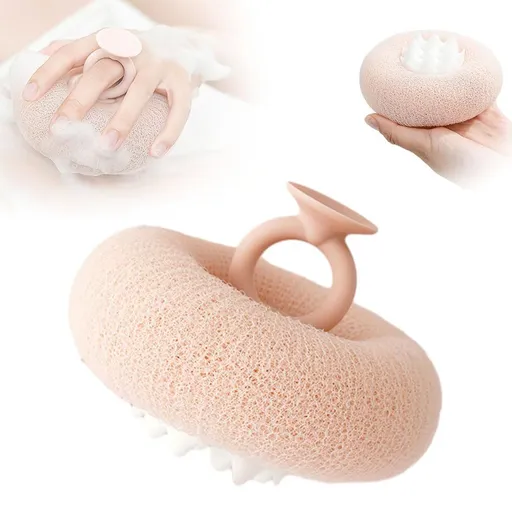 Super Soft Sunflower Suction Cup Bath Ball,2-in-1 Sunflower Bath Ball Exfoliating Bath Sponge Cleaning Brush