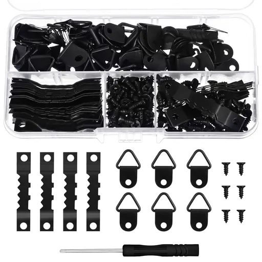 251 Pcs Picture Hanging Kit Include Sawtooth Picture Frame Hanging, Frame Picture Turn Buttons, Pieces Screws and Screwdriver