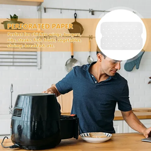Non-Absorbent Air Fryer Sheets White for Home Baking Even Heat Distribution 100Sheets