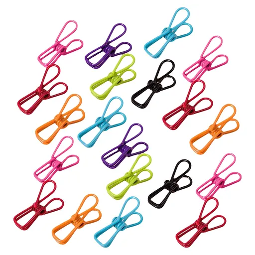 Colored Clips ! 20 Colorful Storage Hook Clips, 20 Pack Assorted Chip Bag Clips Utility Pvc 2 Inch Coated Colorful Sealer for Sealing Food Paper Holder Clip for Laundry Hanging Orange