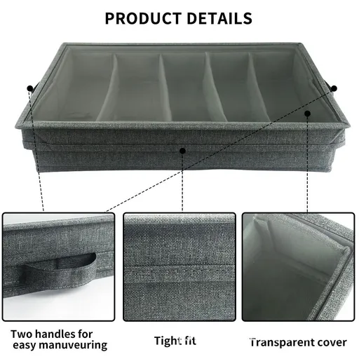 Flatware Storage Case Adjustable Compartments - Tableware Utensil Chest with Carrying Handles - Protects and Organizes