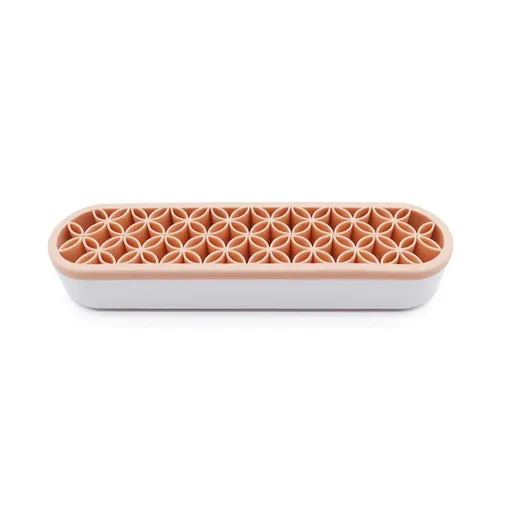 Silicone Makeup Organizer Cosmetic Storage Box Lipstick Brush Holder Desktop Box - Flesh Pink