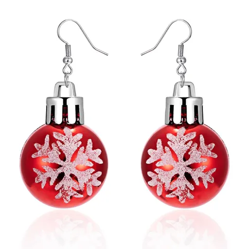 Red Christmas Ball Earrings