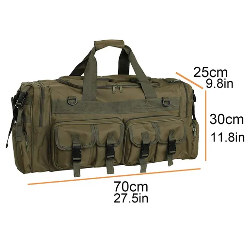 Men's Outdoor Sports Travel Duffle Bags Large Capacity 30'' Military Tactical Gear Single Shoulder Bag (Army Green)