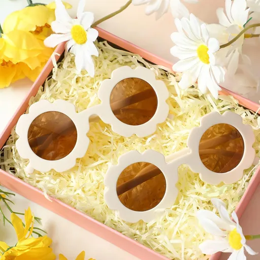 Kids' Sunglasses Flower Girl Proposal Gift 2 Piece Round Sunglasses White