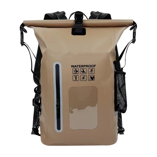 waterproof backpack, dry-wet separation, outdoor sports backpack, fishing backpack, camping backpack, canyoning backpack, swimming backpack, rafting backpack, waterproof gear, Australia outdoor backpack, hiking backpack water resistant - Camel - Size