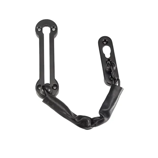Home Security Door Chain Stainless Steel Guard Slide Screws Front Secure Catch - Black