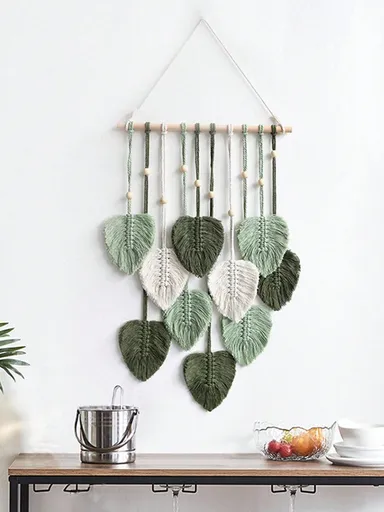 1PC Spring Woven Leaf Design Wall Hanging – Boho Home Decor, Room Decor, Wall Art, Birthday Graduation Gift