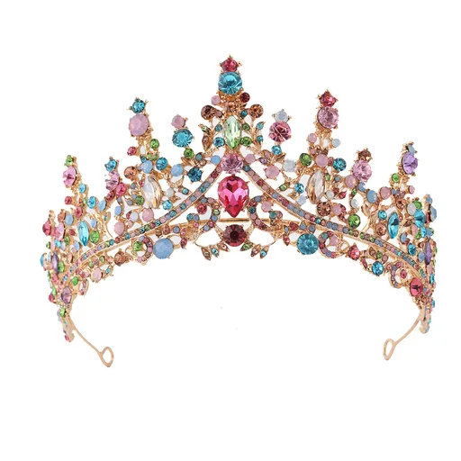 Luxury Full Rhinestone Bridal Tiara - Elegant Alloy Crown Hairband with 3A Grade Crystals Multicolor