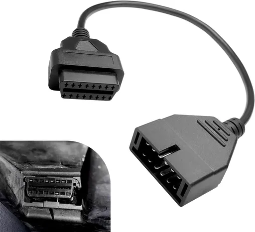 OBD1 Scanner, 12 Pin OBD1 to 16 Pin OBD2 Connector, Scanning Diagnostic Extension Tool Cable Code Reader, Replacement for GM Plug and Play Convertor Adapter (Black)