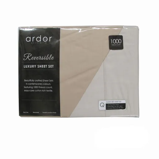 Sheet Set 1000TC Cotton Rich Reversible King Taupe