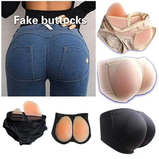 Silicone Insert Enhancer Fake Buttock Panty Hip Lift Black - Perfect Black Black M