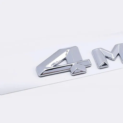 1pcs 3D Car 4MATIC Logo ABS Letter Emblem Decal for Car Side Fender Rear Trunk Emblem Badge Chrome Decal Sticker (4-MAT)