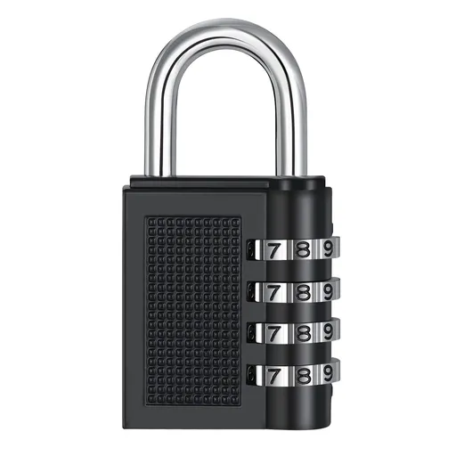 Gym Lock, 4 Digit Combination Lock for Locker, Fence, School, Toolbox, Storage Toolbox, Fence, Case, Cabinet Storage(Black)