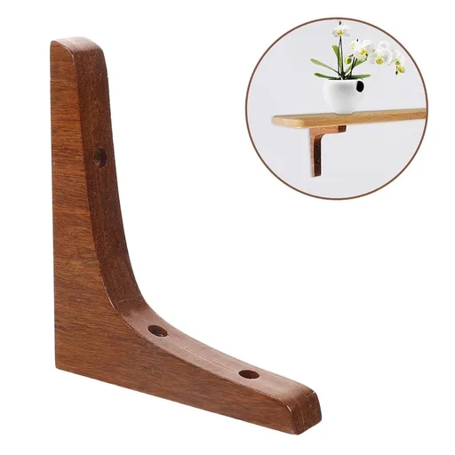 2-Pack Heavy Duty Shelf Brackets for Floating Shelves, Wood Corner Support, Decorative Wall Mount L Bracket, Strong Shelf Holder