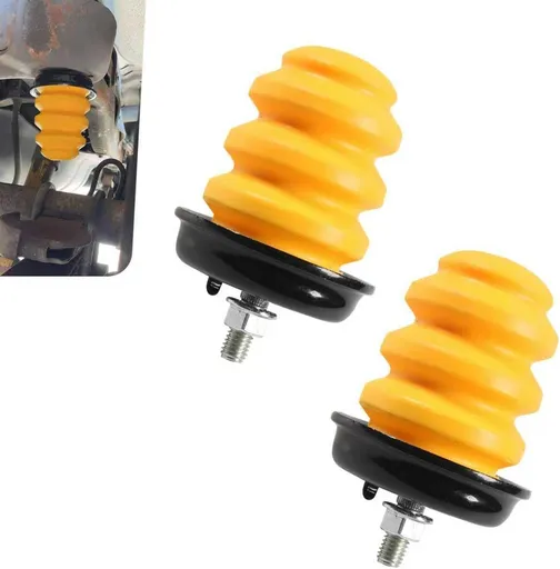 2 PCS Car Rear Axle Bumper, Rear Shock Absorber Bump Stop with Nut, Reduce Rattle Buffer Replacement OEM# 15712438, Compatible with Chevy Silverado 1500 2500 3500 Suburban GMC Sierra (Yellow)