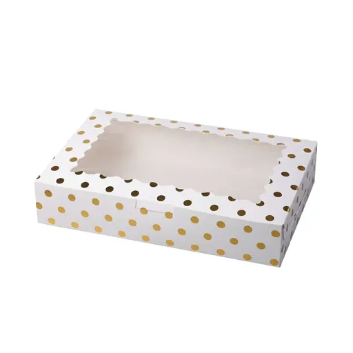 10 Pcs Window Cake Box Gold Star Kraft Cardboard Bakery Party Dessert Gift Box - Dot