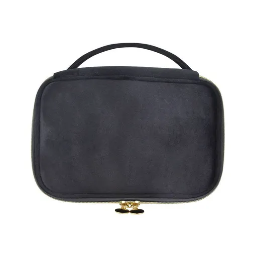 Velvet Makeup Storage Bag Multipurpose Travel Case Black