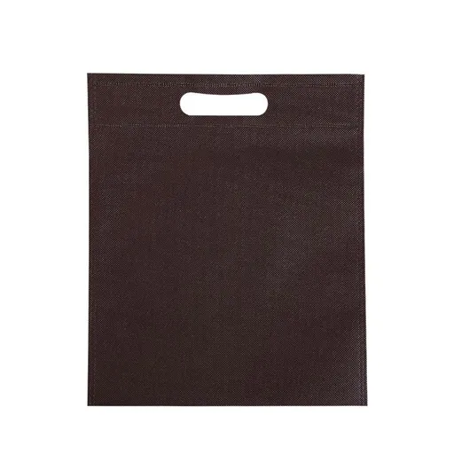 50Pcs Die Cut Non Woven Bags Eco Friendly Flat Mouth Tote Bags Non Woven Fabric Garment Bags Brown 25x35cm/9.8x13.8in