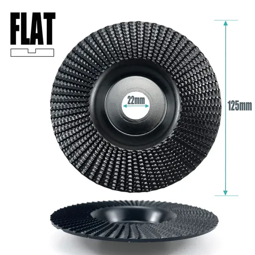 Angle Grinder Wood Carving Disc 125mm Flat Beveled Shaping Wheel for Woodworking DIY Polishing Deburring Root Carving Tea Tray Furniture Crafting (Flat Grinding Disc, Black)