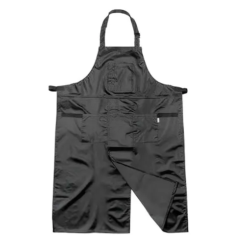 Pottery Split-Leg Make Ceramic Apron, Long Split-Leg Artist Painting Apron with Pockets for Men and Women（black）