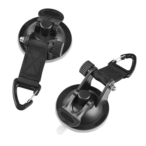 2 pcs Heavy Duty Suction Cups with Hooks Upgraded Car Camping Tie Down Suction Cup Camping Tarp Accessory with Viscous