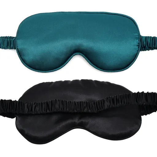 2 Pack Sleep Masks Silky Soft Satin Eye Mask Cover for Women Men Effective Shading Blindfold for Sleeping with Elastic Strap