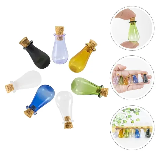 7-Piece Glass Wish ttles Set for ers, Party Decorations, and Event Favors