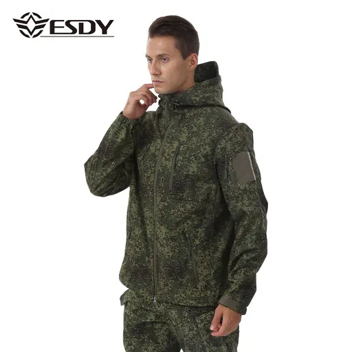 ESDY Men Soft Shell Windproof Jacket Outdoor Russian fans XL