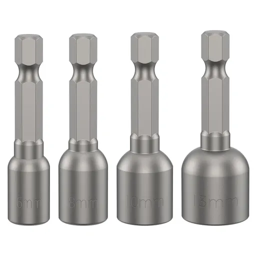 4Pcs Nut Driver Drill Bit Set Impact Resistance Wear Resistance and Long Service life Extended Hex Shank for Electric Drill