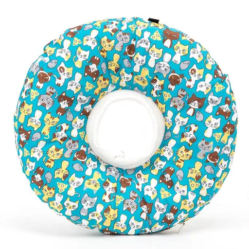 Cotton Paw Cat Dog Soft E Collar Cartoon Waterproof Wash Adjustable 13-22cm Lake Blue Kitten