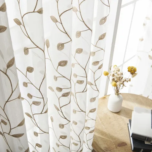 Living Room Curtains Long Thermal Insulated Room Darkening Curtains for Dining Room Leaf Pattern Grommet Drapes 30*24in