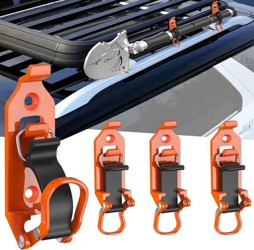 Shovel Mount Wall Mount 4 Pcs Metal Rubber Clamps Holder Kit for Roof Rack Truck Boats