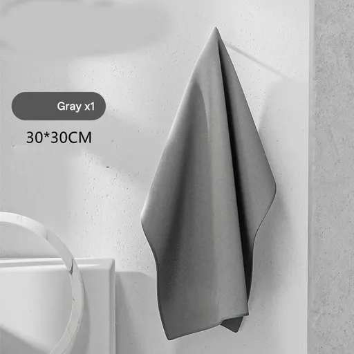 30*30 cm Grey Coral Fleece & Suede Microfiber Cloth Double-Sided Car Wash Towel , 5X Water Absorption, Scratch-Free & Lint-Free, 360° Stitched Edge for Car Detailing, Glass, Home Cleaning - Multi-Purpose Auto Care Cloth