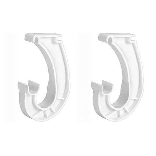 Hanging J Shape Closet Rod Bracket White 2Pc , 2Pcs Hanging Closet Rod Support Closet Shelf Rod Holder Sturdy J Shaped Closet Brackets for Hanging Clothes Cabinets Storage and Curtain One Size D