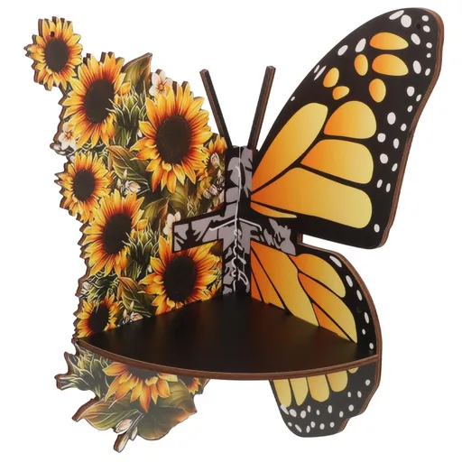 Sunflower Butterfly Corner Shelf,Wall Corner Shelf Crystal Display Shelf Floating Shelves for Rock Gemstones Aesthetic Witchy Gift