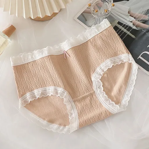 Women Cotton Mid Waist Jacquard Bow Briefs Light Orange XL Size: XL; Recommended weight (kg): 61 - 68; Waist (cm): 76 - 82; Hip (cm): 94 - 98; Suitable fit: full build
