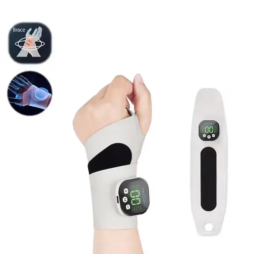 Smart Wrist Massage Brace with 10 Modes & 29 Intensity Levels – Rechargeable Heat Therapy and TENS for Pain Relief, Carpal Tunnel Support, and Joint Comfort (White) | Blue Version Available In-Store