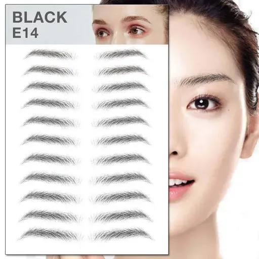 3D Waterproof Eyebrow Tattoo Sticker Hair-Like Natural Brows for Sparse Eyebrows - E14