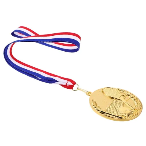 Golden Tennis Medal Zinc Alloy for School and Club Decorative Use