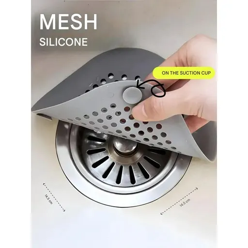 Silicone Sink Strainer for Kitchen & Bathroom – Grey