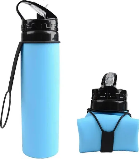 Collapsible Water Bottles Travel Water Bottle Portable Hiking Water Bottle Reusable BPA Free - Blue