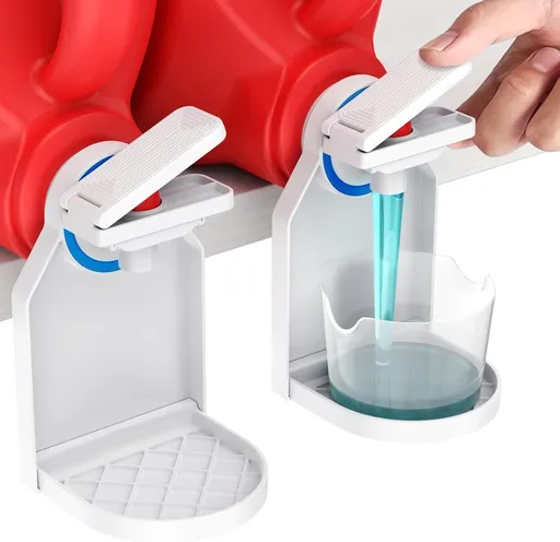 2 Pack Laundry Detergent Dispenser Cup Holder, Nozzle butt upgrade，Easily No More runny or Messy Laundry Detergent, Laundry Cup Holder and drip Tray Room Organizati and Storage