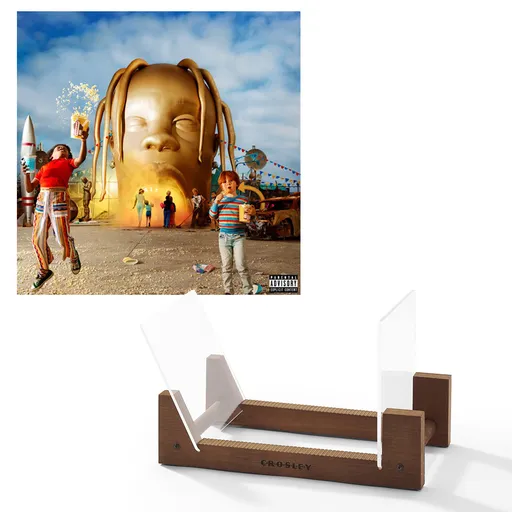 Vinyl Album Astroworld by Travis Scott with Record Storage Display Stand Solid Wood Clear Acrylic