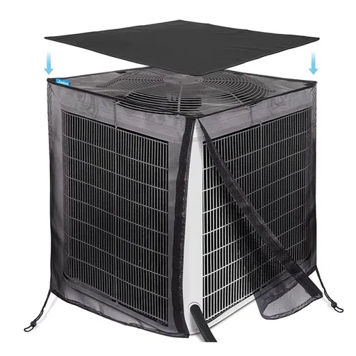 Air Conditioner Covers for Outside, Full Mesh With Detachable Waterproof Top, Breathable & All Seasons, 28 x 28 x 32 Inch Central AC Unit Protector Against Leaves, Weeds, Cottonwood and Debris