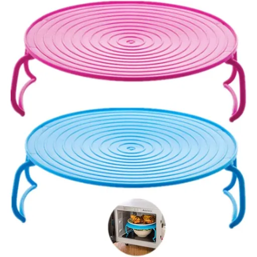 ROund Tray Steamer Rack Double Layer Steamer Rack Multifunctional Plastic Cooking Tray Holder Tray Rack Microwave Oven