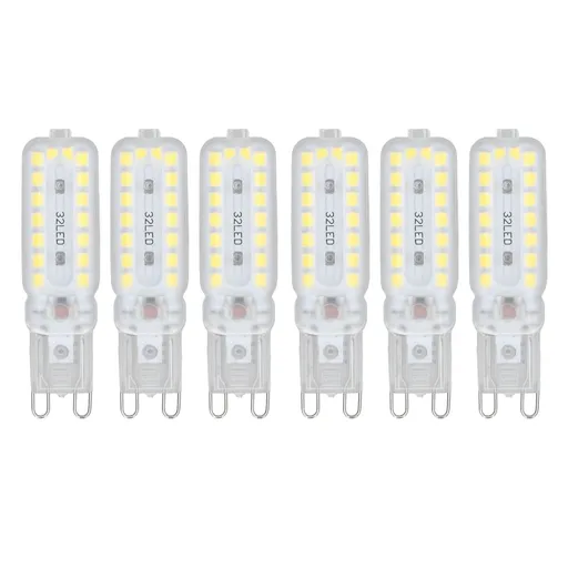 6pcs G9 LED Bulbs 7W Dimmable 360° Illumination Replacement Light Bulb for Wall Desk Cabinet Lamp Natural White 110-140V