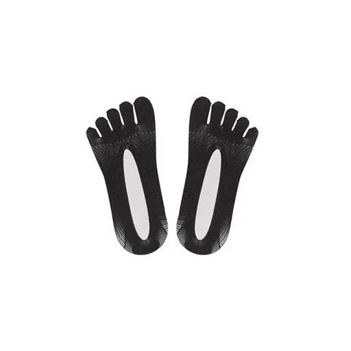 Five Finger Toe Socks Women Invisible Ankle Cut No Show Liner Low Cut Packs - Black 6 Pairs
