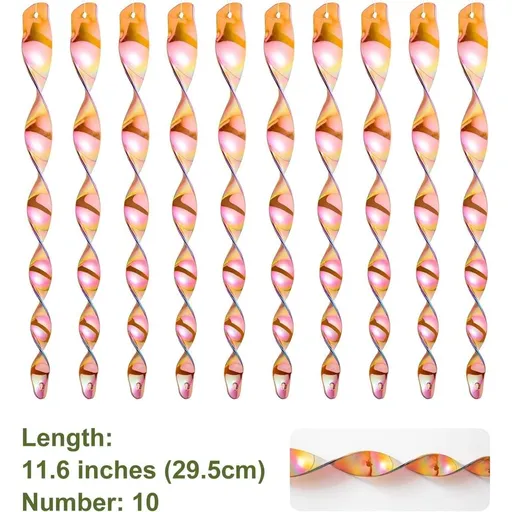 10PCS Devices Reflective Scare Spiral Rods Hanging Decorative Device to Keep Birds Away from Garden House