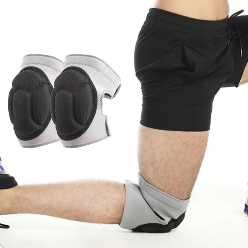 Pair of Knee Pads Anti-Slip Knee Protector Braces for Work Sports Grey - M